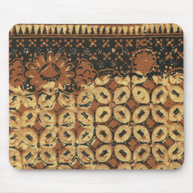 Batik Earthy Coffee Bean Elegant Rustikal geplagt Mousepad (Vorne)