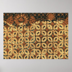 Batik Earthy Coffee Bean Elegant Rustikal geplagt Poster