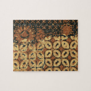 Batik Earthy Coffee Bean Elegant Rustikal geplagt Puzzle