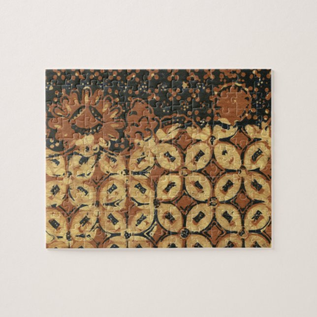 Batik Earthy Coffee Bean Elegant Rustikal geplagt Puzzle (Horizontal)