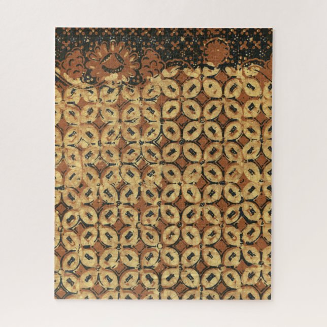 Batik Earthy Coffee Bean Elegant Rustikal geplagt Puzzle (Vertikal)