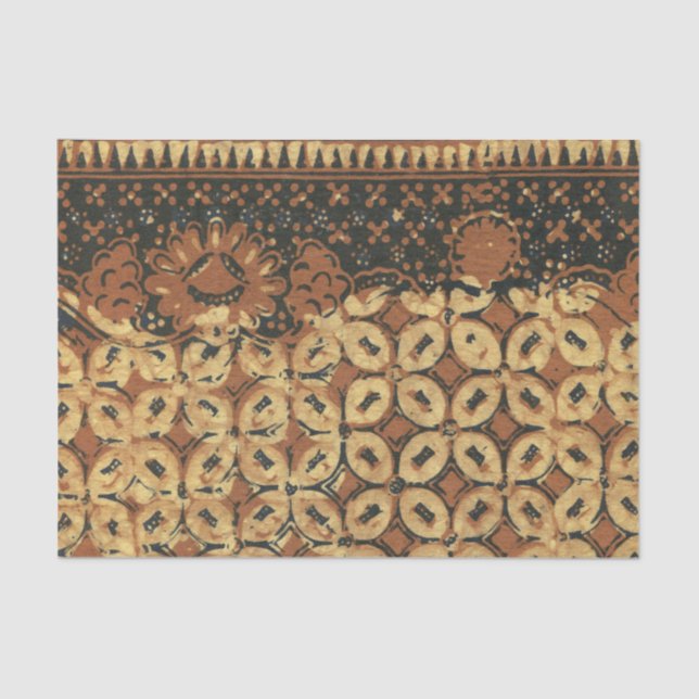 Batik Earthy Coffee Bean Elegant Rustikal geplagt Seidenpapier (Vorderseite)