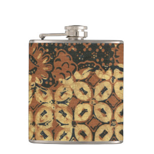 Batik Earthy Kaffeebohne Elegant Rustikal Robust Flachmann