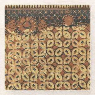 Batik Earthy Kaffeebohne Elegant Rustikal Robust Glasuntersetzer