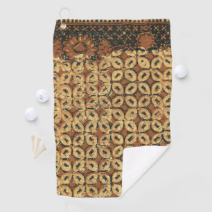 Batik Earthy Kaffeebohne Elegant Rustikal Robust Golfhandtuch
