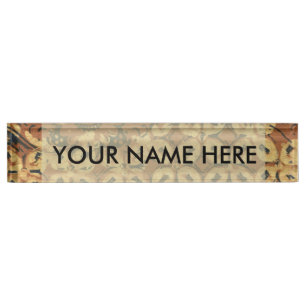 Batik Earthy Kaffeebohne Elegant Rustikal Robust Namensplakette