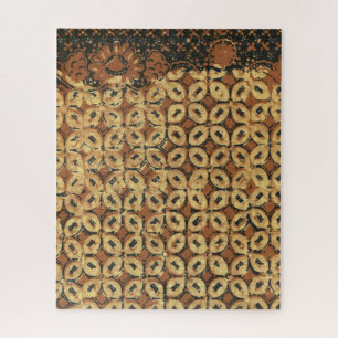 Batik Earthy Kaffeebohne Elegant Rustikal Robust Puzzle