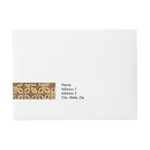 Batik Earthy Kaffeebohne Elegant Rustikal Robust Rundum-Adressaufkleber