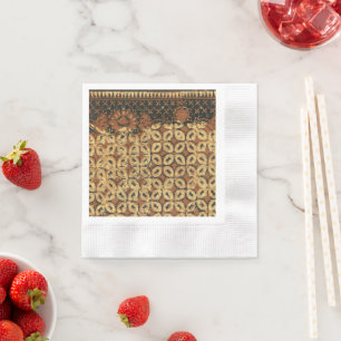 Batik Earthy Kaffeebohne Elegant Rustikal Robust Serviette