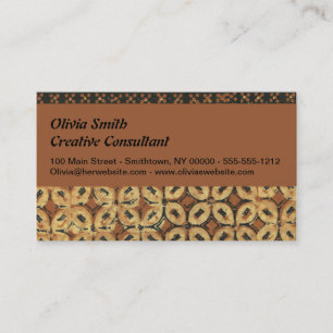 Batik Earthy Kaffeebohne Elegant Rustikal Robust Visitenkarte