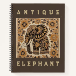 Batik Elephant Vintage Style Design,Elephant Retro Notizbuch