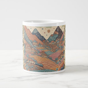 Batik-GebirgsIllustration Jumbo-Tasse