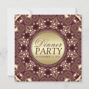 Batik Golden Earth Dinner Party Einladungen