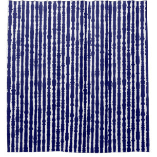 Batik-Indigo-Art-Streifen Duschvorhang