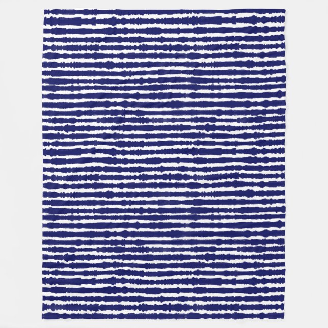 Batik-Indigo-Stilstreifen Fleecedecke (Vorderseite)