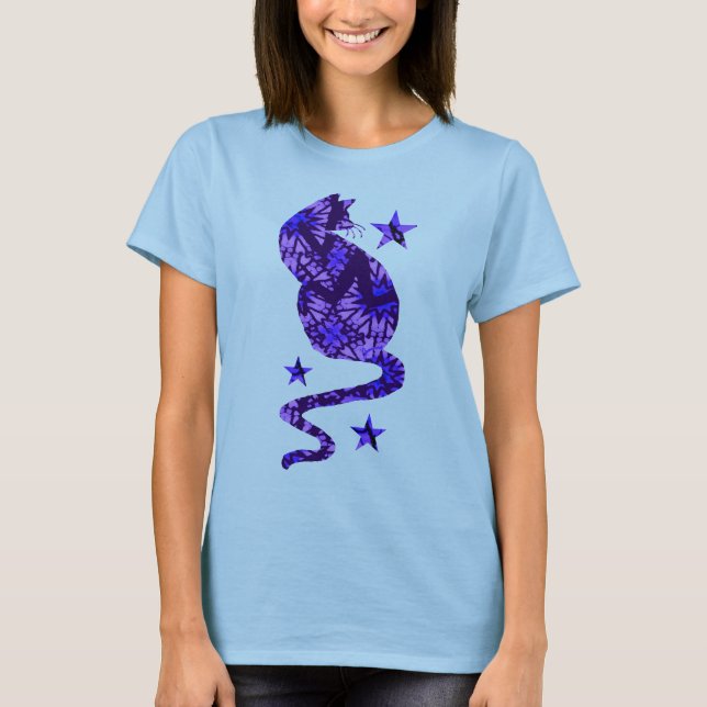 Batik-Katze T-Shirt (Vorderseite)