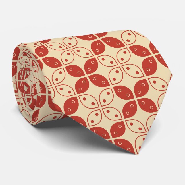 Batik Kawung, indonesisches Muster, Javanisch, Eth Krawatte (Gerollt)