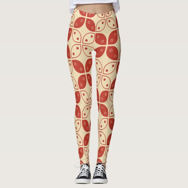 Batik Kawung, indonesisches Muster, Javanisch, Eth Leggings (Vorderseite)