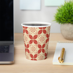 Batik Kawung, indonesisches Muster, Javanisch, Eth Pappbecher