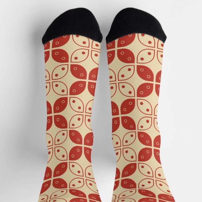 Batik Kawung, indonesisches Muster, Javanisch, Eth Socken (Oben)