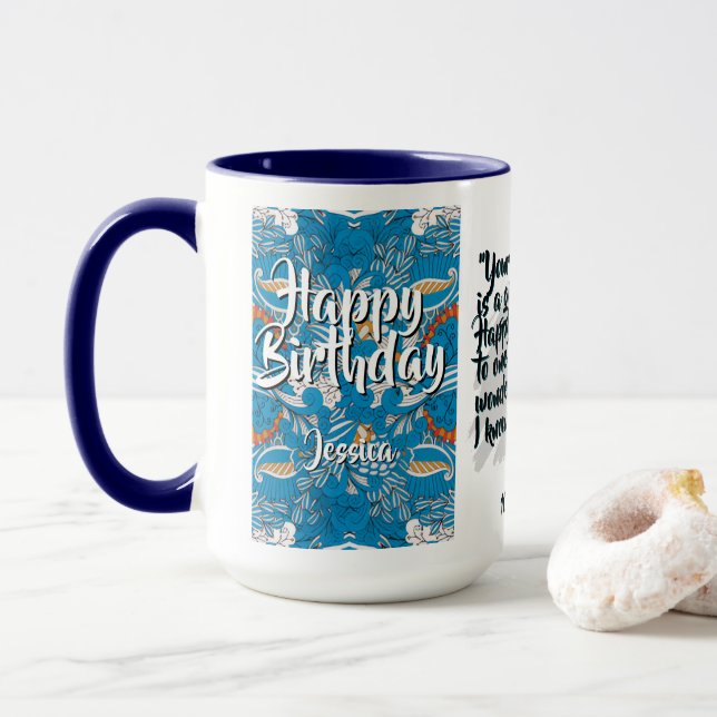 Batik-Kombitasse CM02-01 Stier Tasse (Mit Donut)