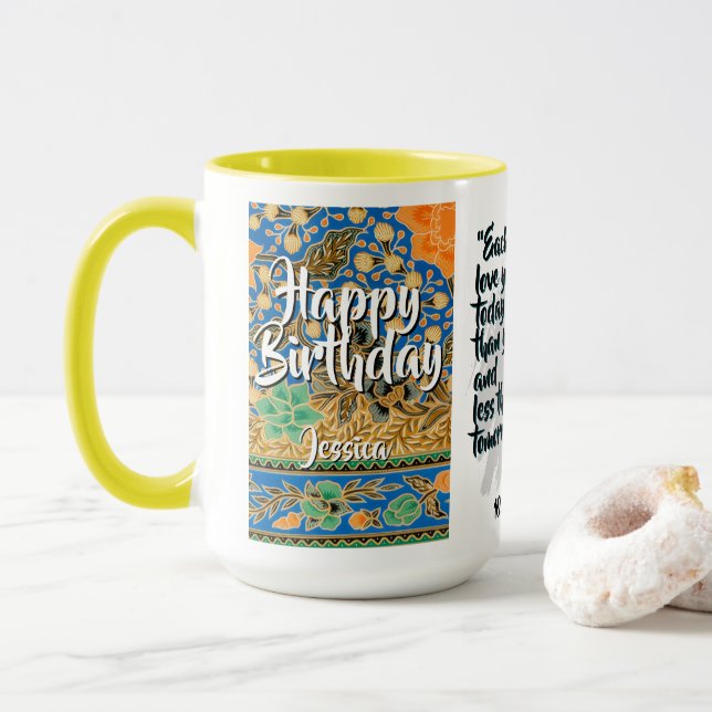 Batik-Kombitasse CM03-01 Zwillinge Tasse (Mit Donut)