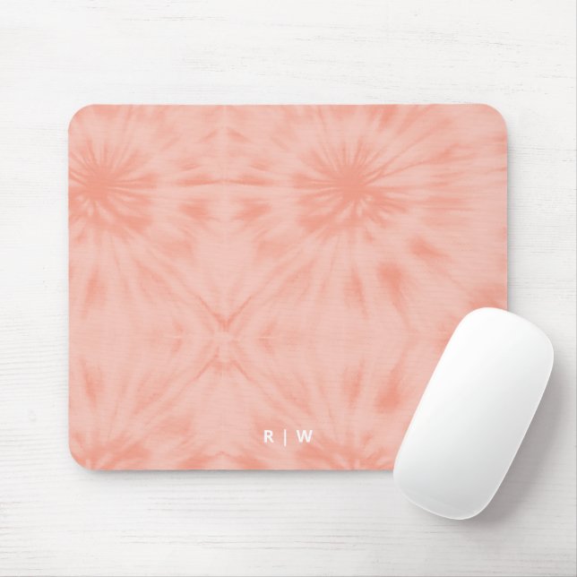 Batik | Korallenrosa Moderne Pastelle Mousepad (Mit Mouse)