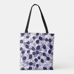 Batik Lila Blätter und Weinbilder