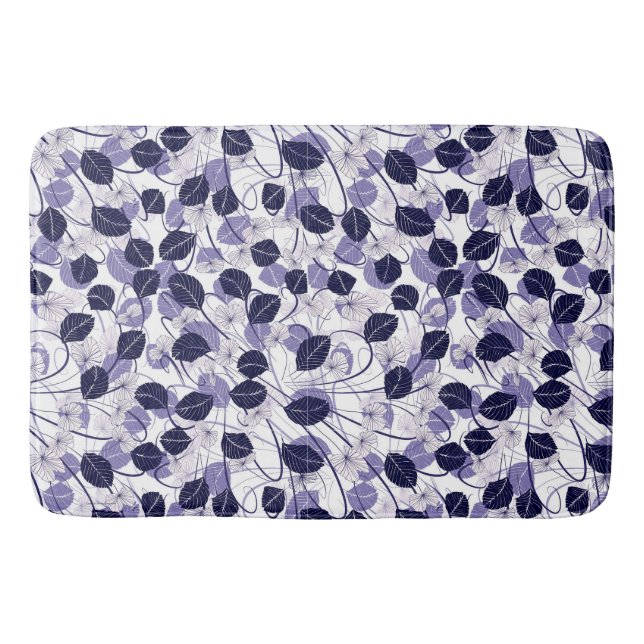 Batik Lila Blätter und Weinbilder Badematte (Vorderseite)