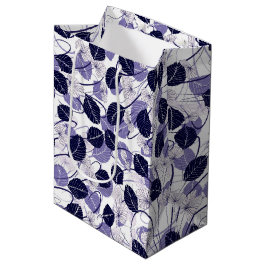 Batik Lila Blätter und Weinbilder Mittlere Geschenktüte