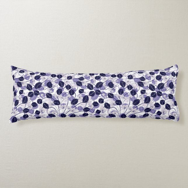 Batik Lila Blätter und Weinbilder Seitenschläferkissen (Vorderseite)