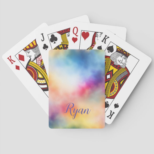 Batik Muster bunt Spielkarten (Rückseite)