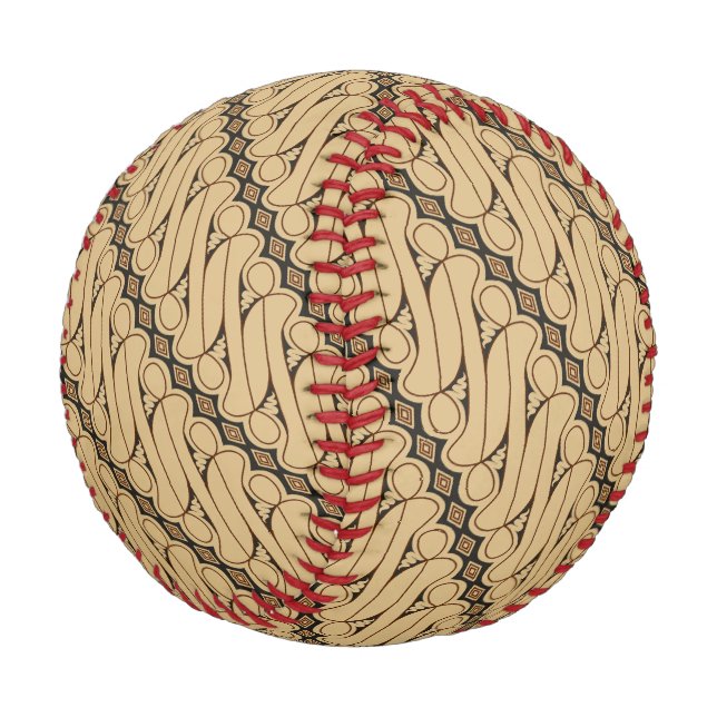 Batik Parang, indonesisches Muster, Javanisch, eth Baseball (Schrägansicht)