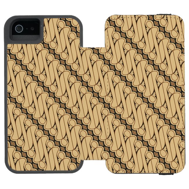 Batik Parang, indonesisches Muster, Javanisch, eth Incipio iPhone Geldbeutel-Hülle (Folio Geöffnet)