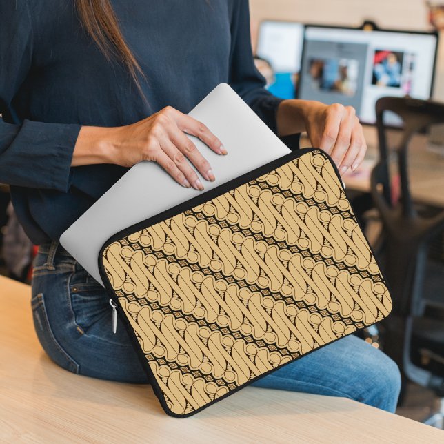 Batik Parang, indonesisches Muster, Javanisch, eth Laptopschutzhülle (Von Creator hochgeladen)