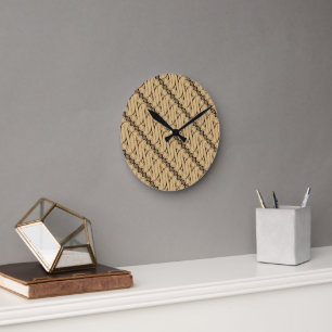 Batik Parang, indonesisches Muster, Javanisch, eth Runde Wanduhr