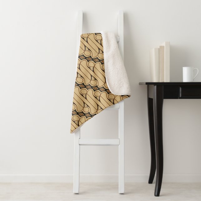 Batik Parang, indonesisches Muster, Javanisch, eth Sherpadecke (Beispiel)