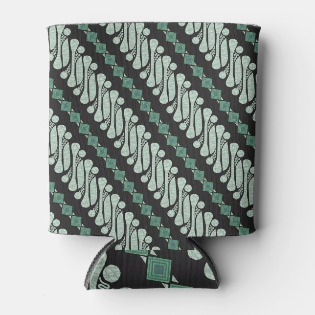 Batik Parang Yogyakarta: Modernes Muster der Flora Dosenkühler (Vorderseite)