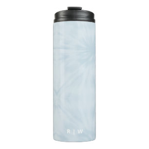 Batik   Pastel Blue Modern Stylish Monogram Thermosbecher