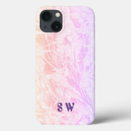Batik | Pastellrosa Lila Monogramm Case-Mate iPhone Hülle