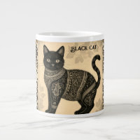 Batik, Schwarze Katze, Batik Katze, Vintager Stil