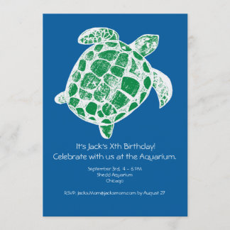 Batik-Seeschildkröte-Kindergeburtstag-Party Einladung
