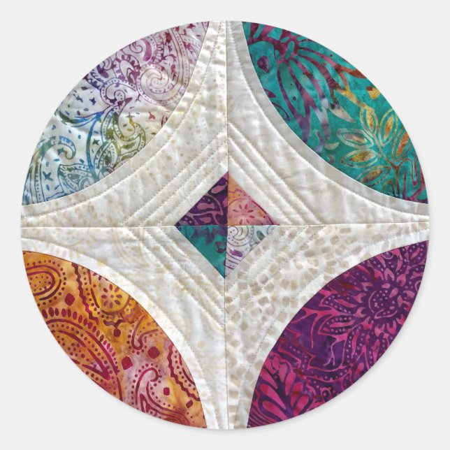 Batik-Sticker Runder Aufkleber (Vorderseite)