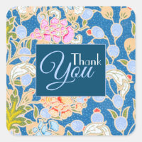 Batik Style Blume Blue Background Vielen Dank