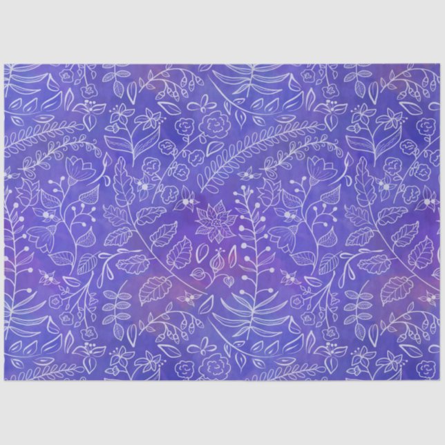Batik Style Boho Botanicals Sehr schön Seidenpapier (Vorderseite)