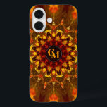 Batik Sunflower Monogram iPhone 16 Hülle<br><div class="desc">Maßgeschneiderte Telefonzellen aus erdbrauner Batik,  inspiriert in orangefarbener und brauner geometrischer Blume mit Doppelmonogramm für Ihre Namensinitialen (oder wenn Sie nur eine Schrift bevorzugen,  löschen Sie die andere) Personalisieren Sie mit Ihrem Namen,  Initialen,  Monogramm,  Logo oder einer benutzerdefinierten Nachricht</div>