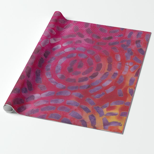 Batik Tropical Circles Wind Lila Pink Candy Geschenkpapier (Ungerollt)