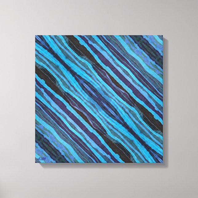 Batik-Welliges-Streifen-Leinwanddruck Leinwanddruck (Vorderseite)