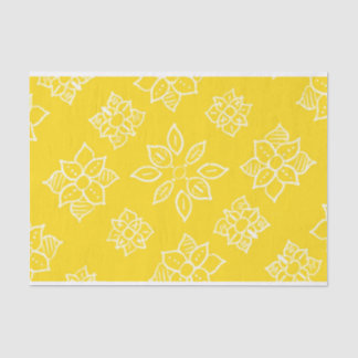 Batik Yellow Floral Tissue Paper Seidenpapier