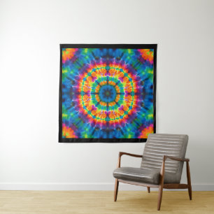 Batiken, lebendig gefärbt, Teppichwandbehang Wandteppich